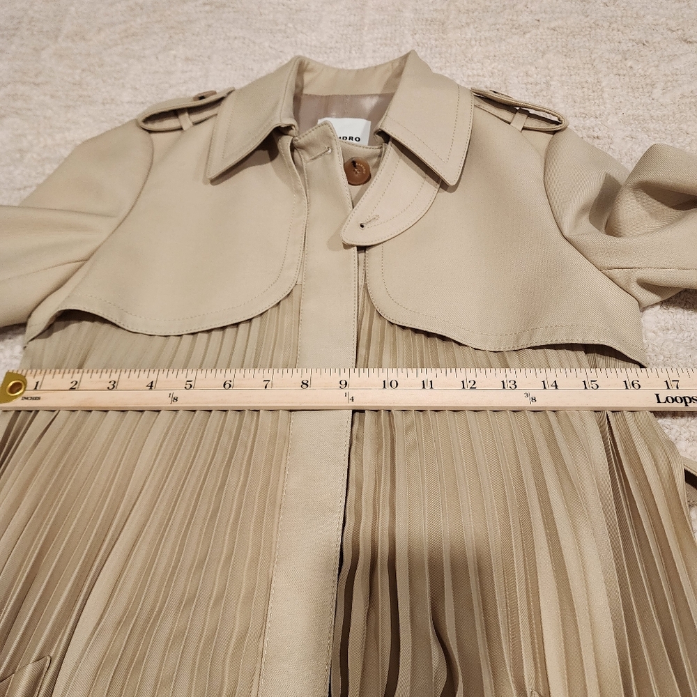 Sandro Tan Pleated Trench‎ Coat - Picture 10 of 16